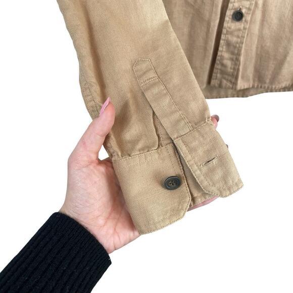 Double RL RRL Ralph Lauren Cotton Button Up Long Sleeve Utility Shirt Brown Sz 4 - Picture 6 of 11